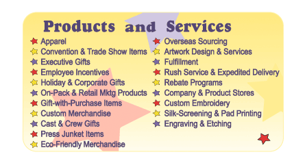 We offer products and services including apparel, custom embroidery, gifts, art services, fulfillment, custom printing & silkscreening and more!